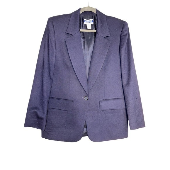 Pendleton Wool Navy Blue Single Button Blazer Size 4 - Picture 1 of 5